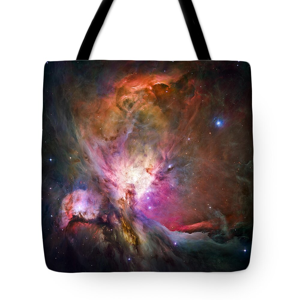 3scape Tote Bag featuring the photograph Hubble's sharpest view of the Orion Nebula by Adam Romanowicz