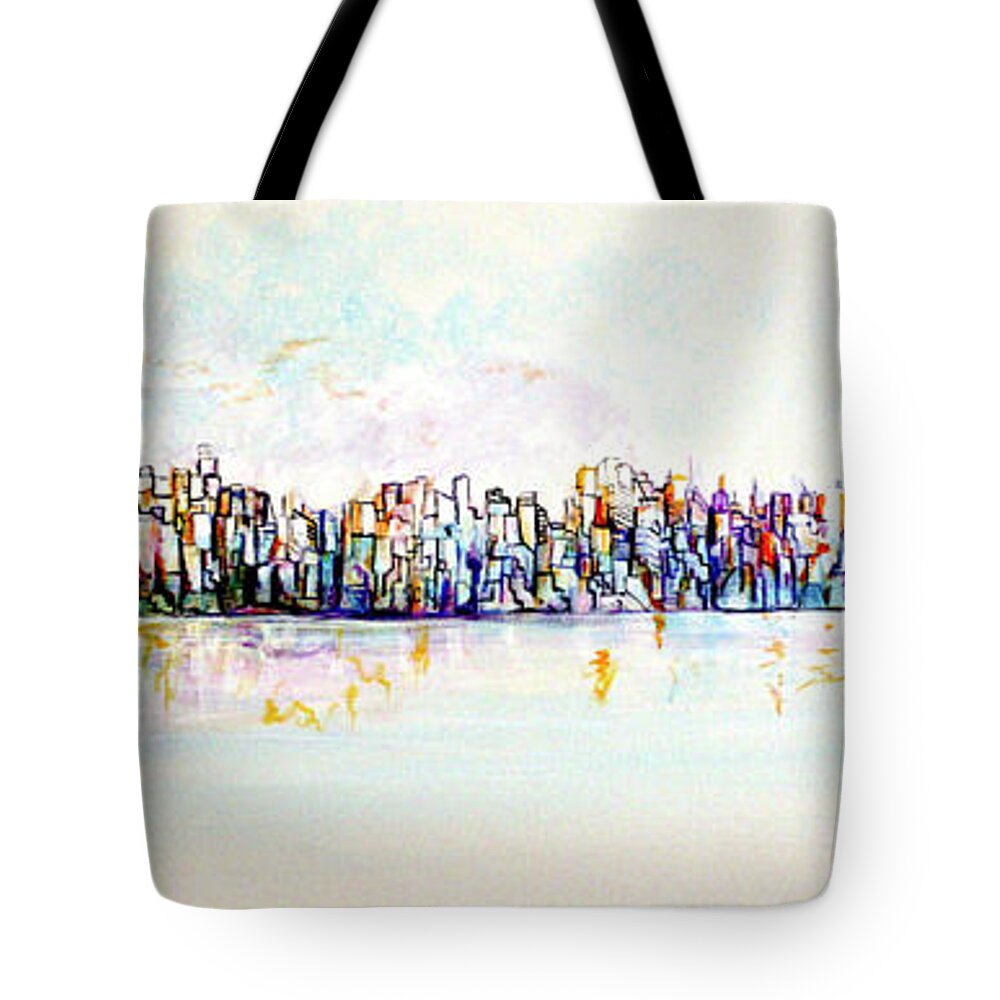 Art Tote Bag featuring the painting Hudson River View by Jack Diamond