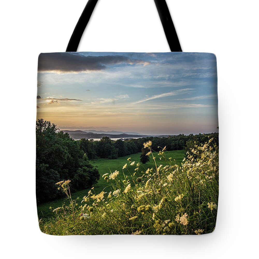 Hudson Valley Tote Bag featuring the photograph Hudson Valley Sunset by John Morzen