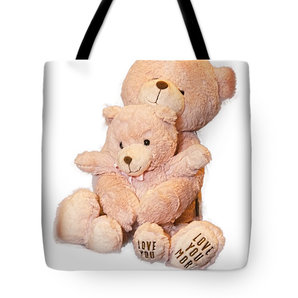 Bears Tote Bag featuring the photograph Hugging bears Cut Out by Linda Phelps