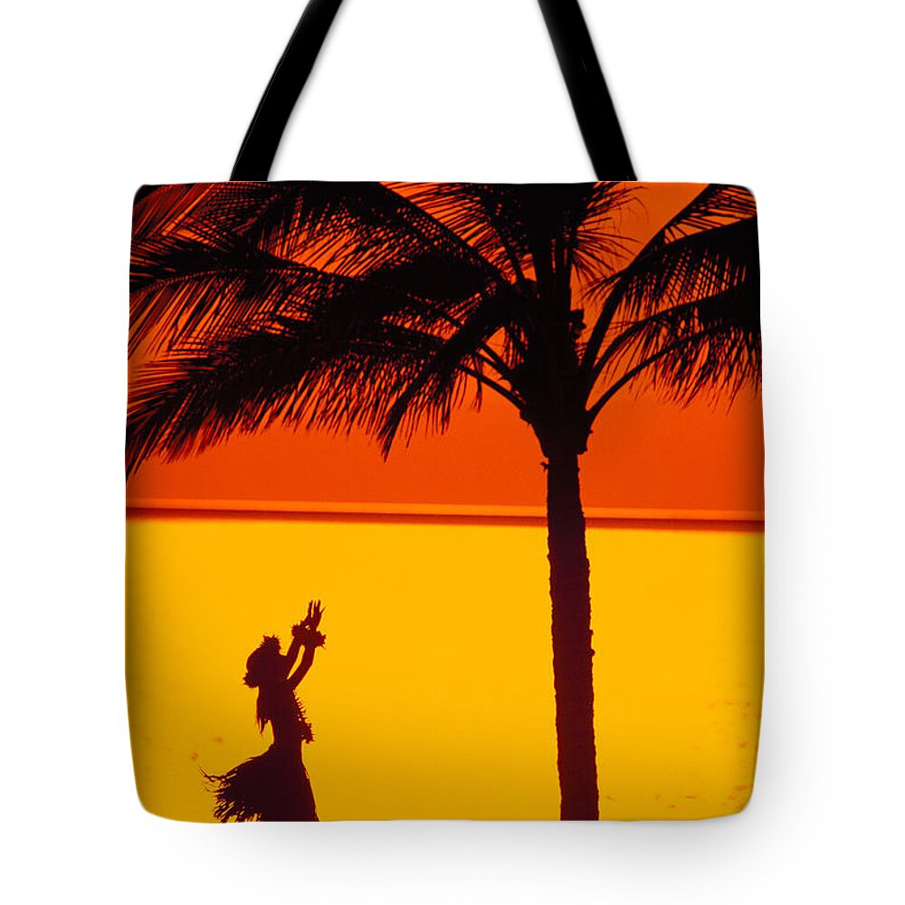 Aloha Tote Bag featuring the photograph Hula At Sunset by Ron Dahlquist - Printscapes
