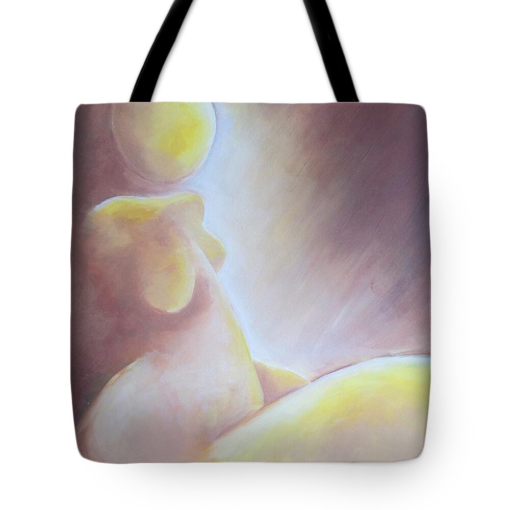 Warm Tote Bag featuring the painting Humble Glow by Jennifer Hannigan-Green