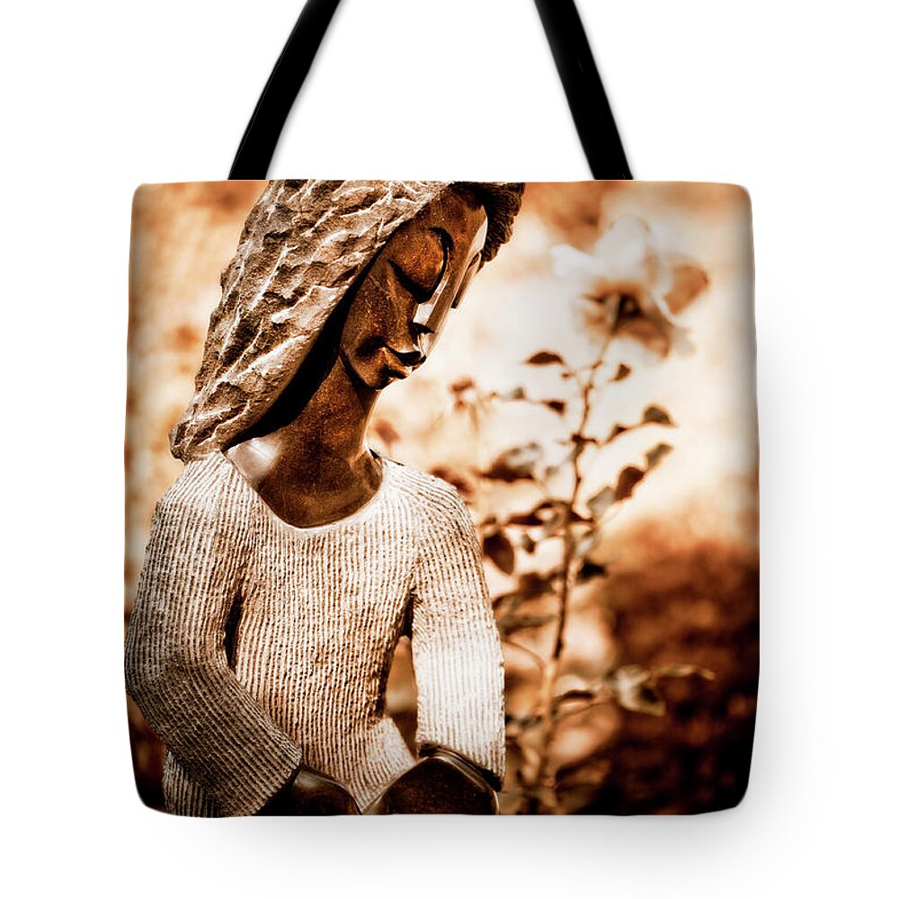 Art Tote Bag featuring the photograph Humble Woman by Venetta Archer