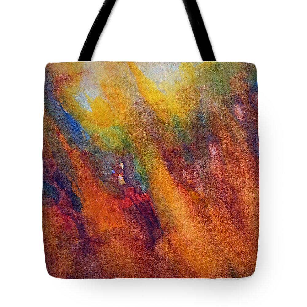 Watercolor Tote Bag featuring the painting Hummy hills by Suzy Norris