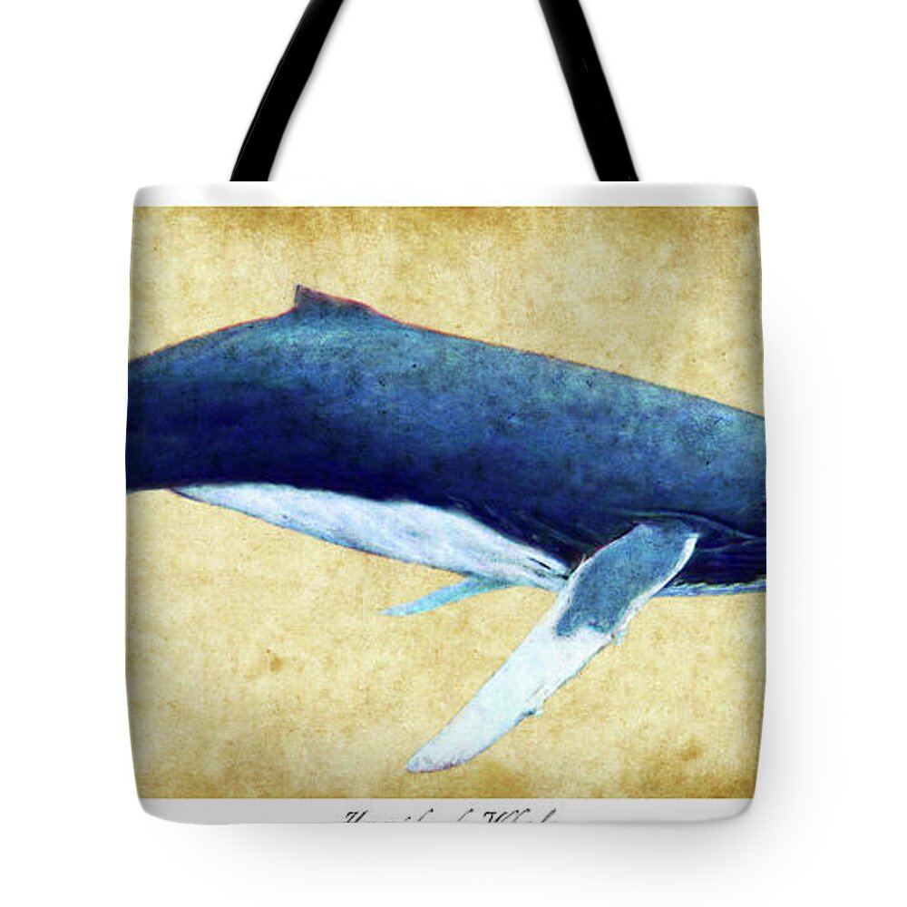 Humpback Tote Bag featuring the photograph Humpback Whale painting - framed by Weston Westmoreland