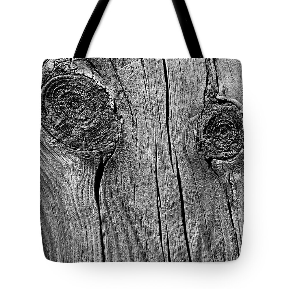 Wood Tote Bag featuring the photograph Hung Over BW by Mary Bedy