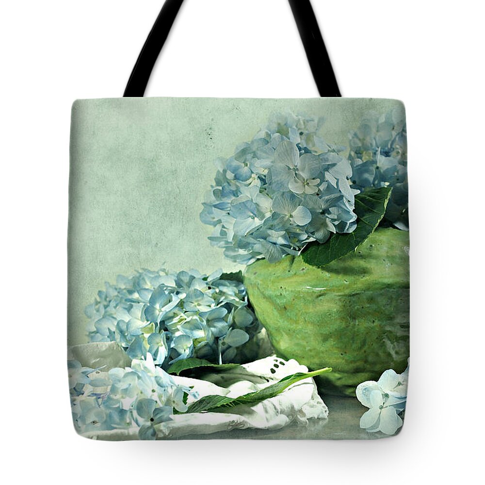Still Life Tote Bag featuring the photograph Hydra Blues by Diana Angstadt