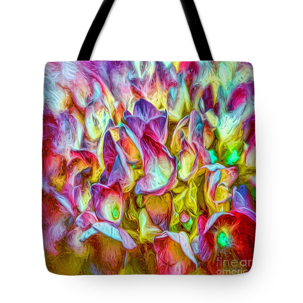 Hydrangea Tote Bag featuring the digital art Hydrangea Joy by Jean OKeeffe Macro Abundance Art