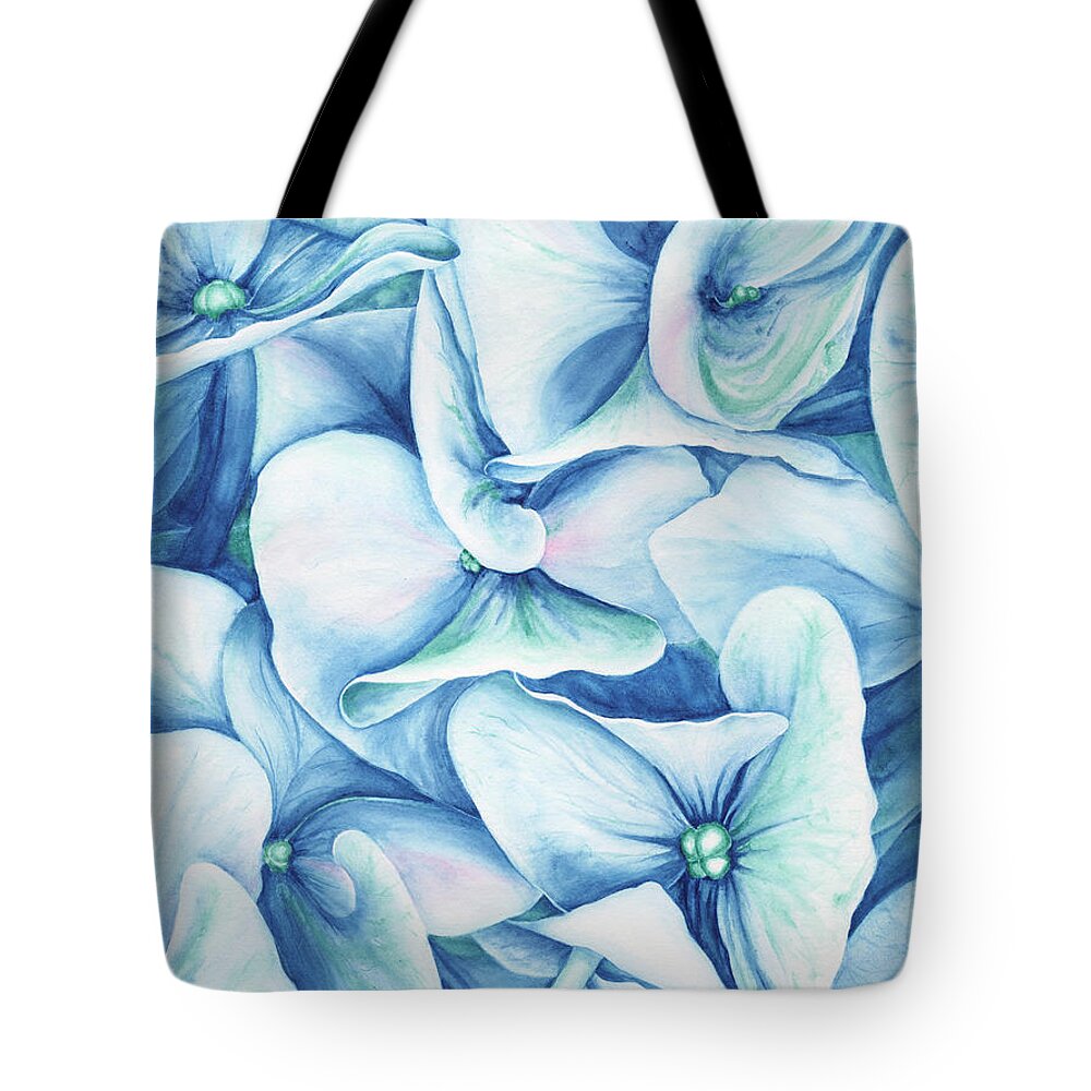 Floral Tote Bag featuring the painting Hydrangea by Lori Taylor