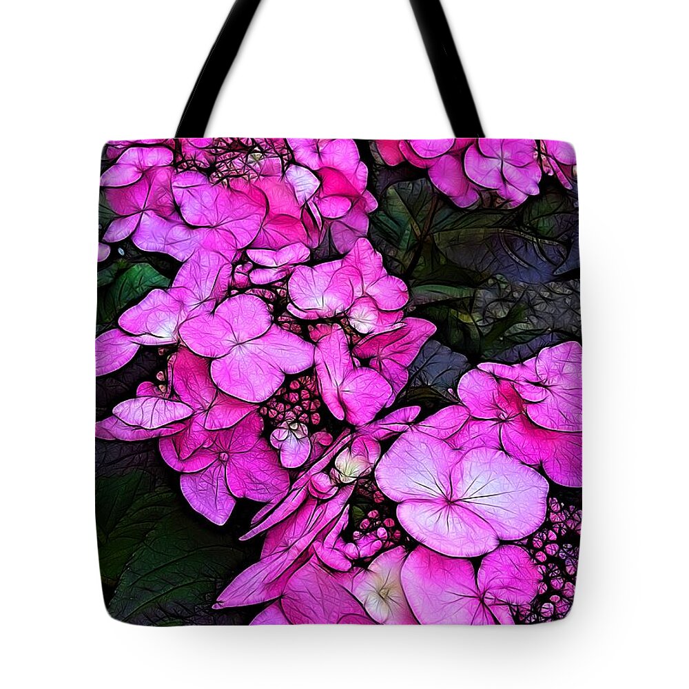 Flowers Tote Bag featuring the photograph Hyper Pink Blooms by Nick Heap