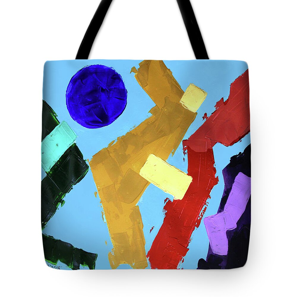 Abstract Tote Bag featuring the painting I Am That I Am Exodus 3-14 by Anthony Falbo