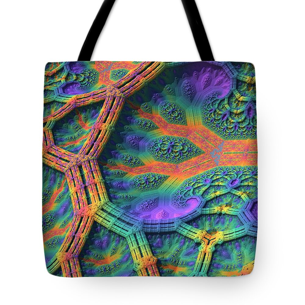 Trippy Tote Bag featuring the digital art I Don't Do Drugs, Just Fractals by Lyle Hatch