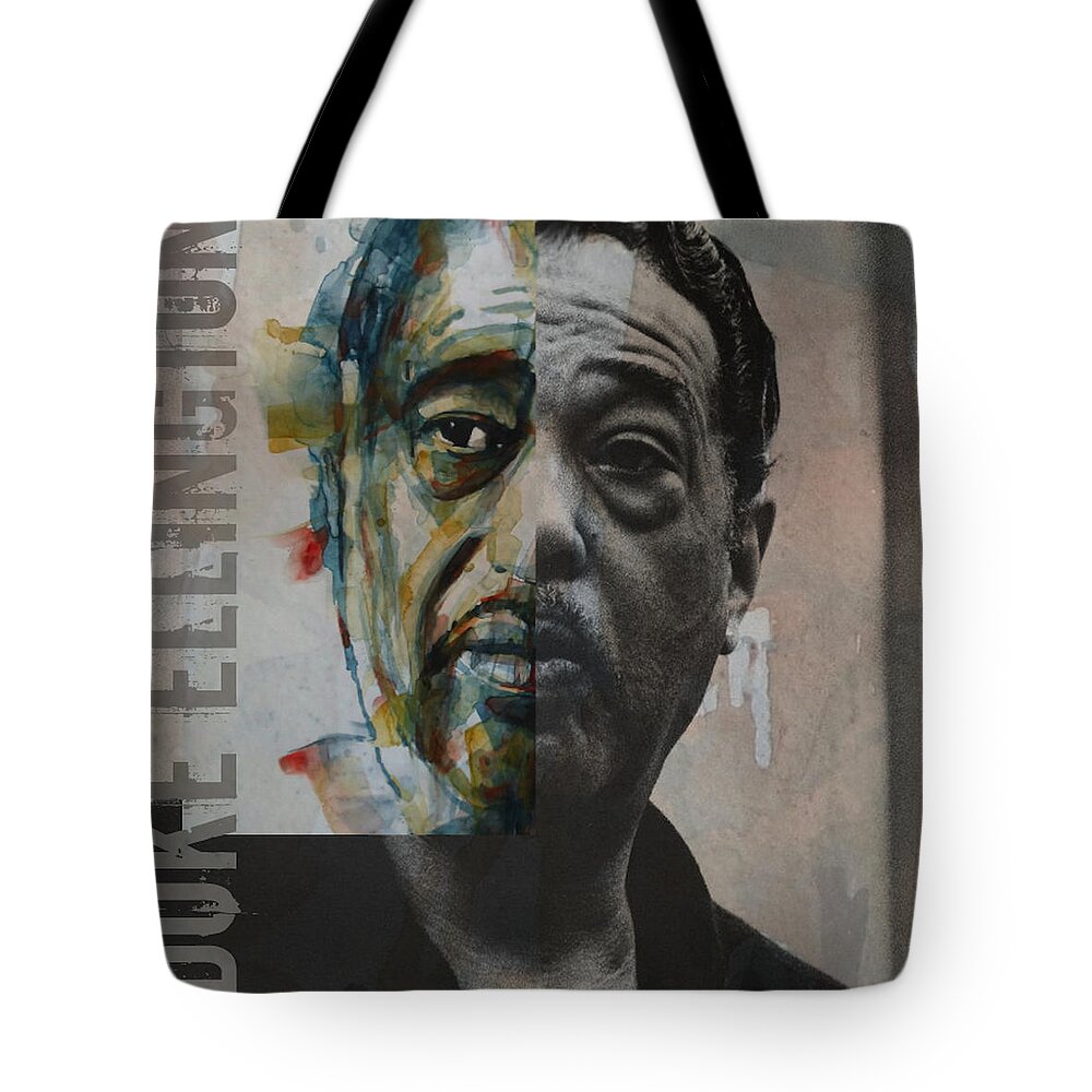 Duke Ellington Tote Bag featuring the painting I Got It Bad And That Ain't Good by Paul Lovering