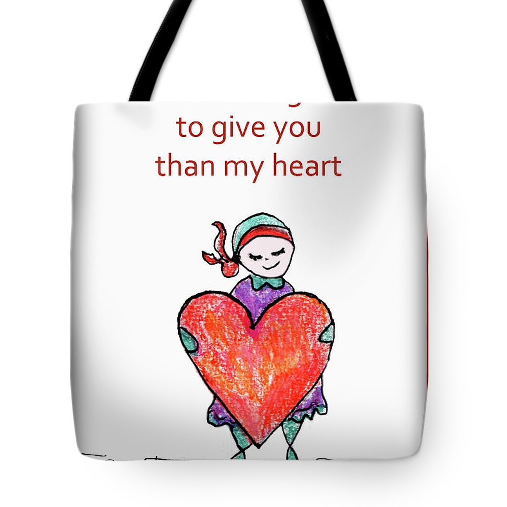 Waiting Tote Bag featuring the drawing I Have Nothing More to Give You by Norma Warden