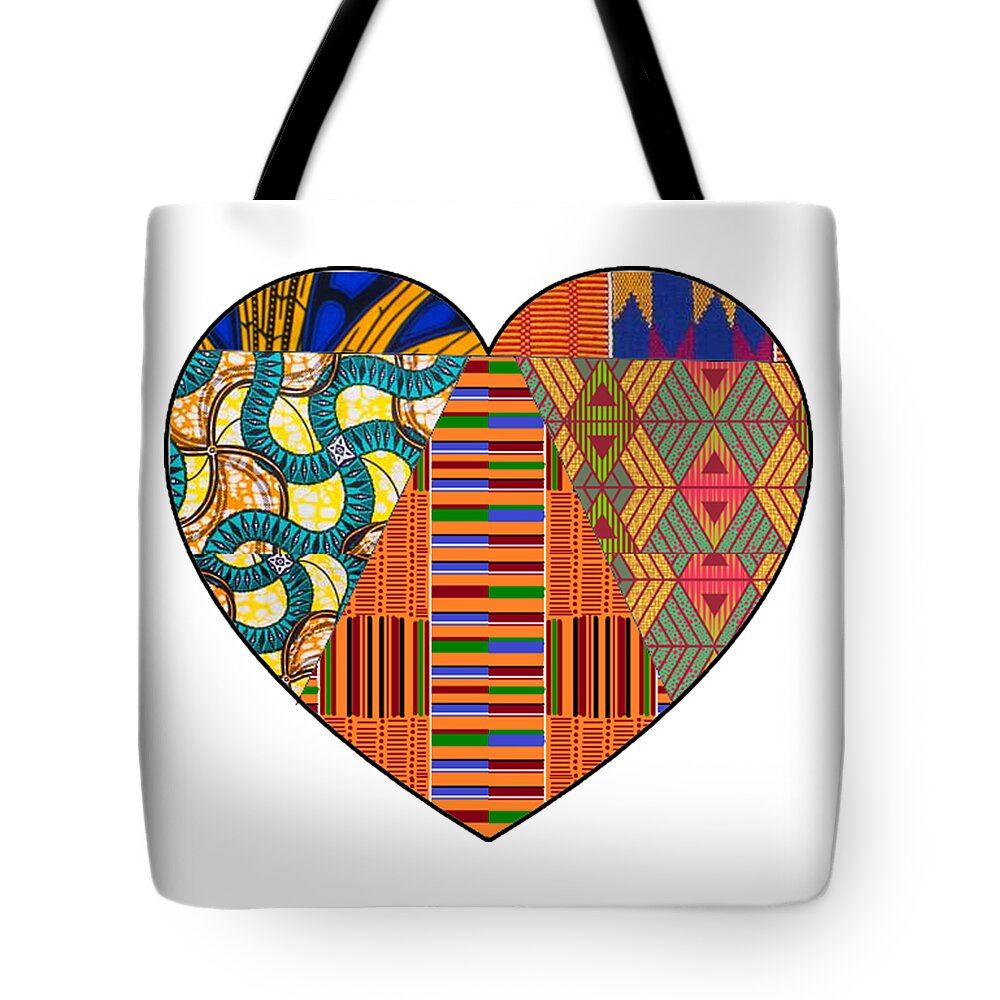 I heart Ankara Tote Bag by Annie Torkornoo - Pixels