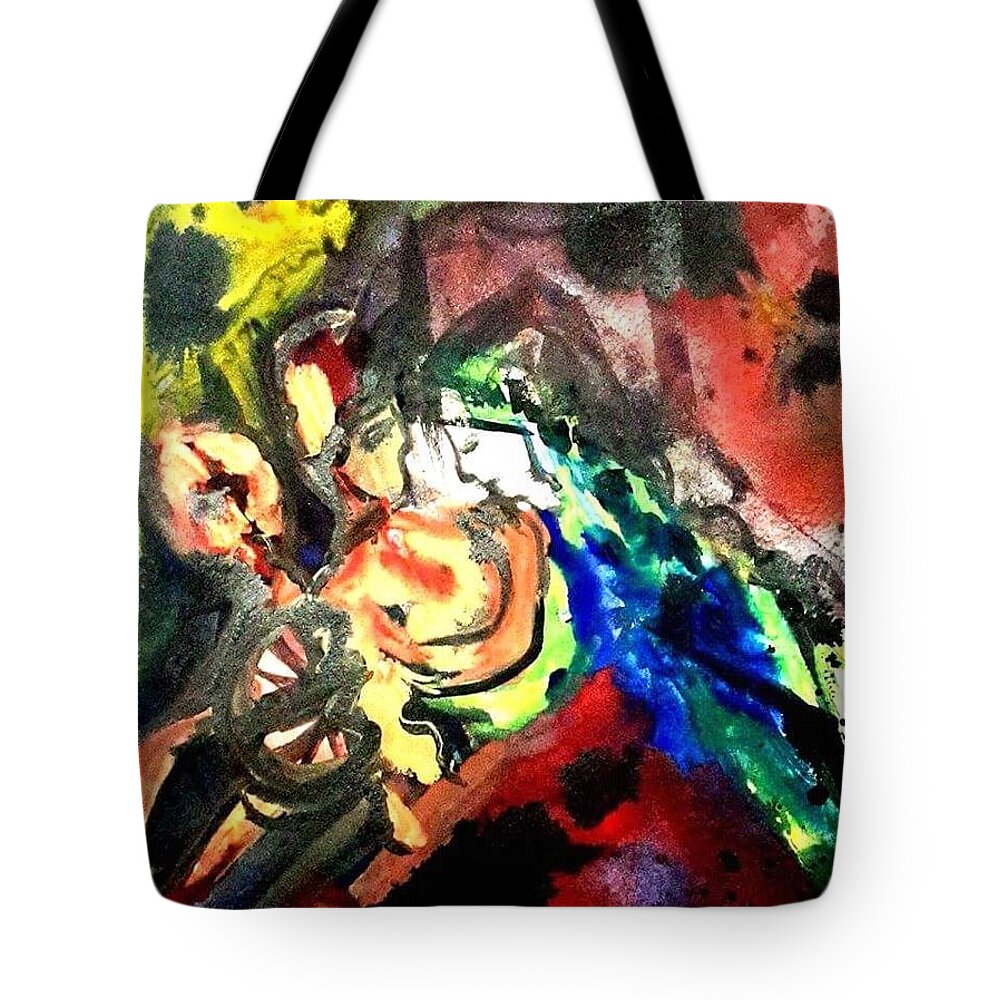  Tote Bag featuring the painting I just pain please give me warm hugs by Wanvisa Klawklean