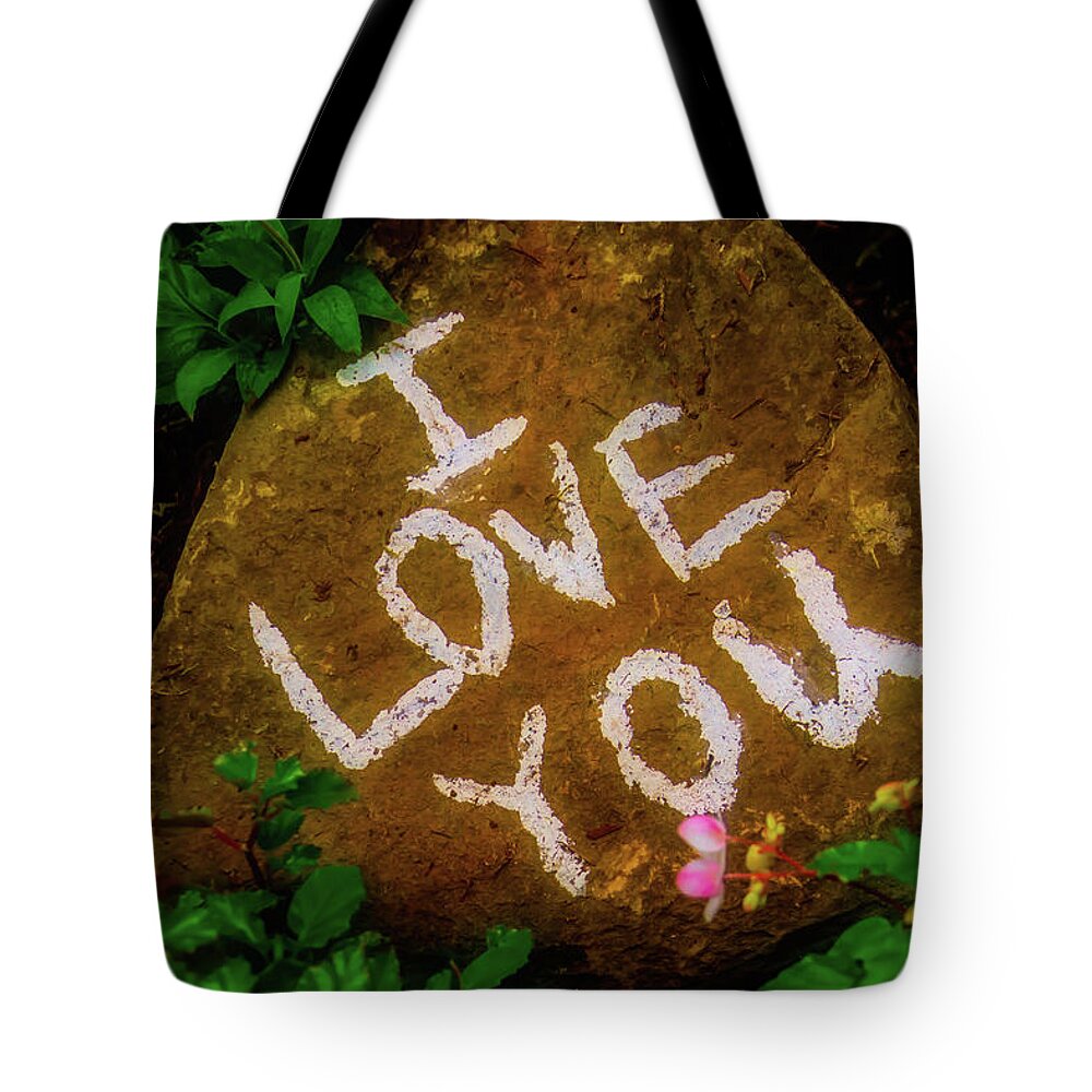 I Love You Tote Bag featuring the photograph I Love You Rock by Garry Gay