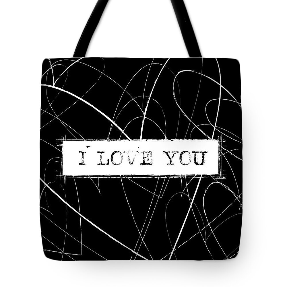Love Tote Bag featuring the digital art I love you word art by Kathleen Wong