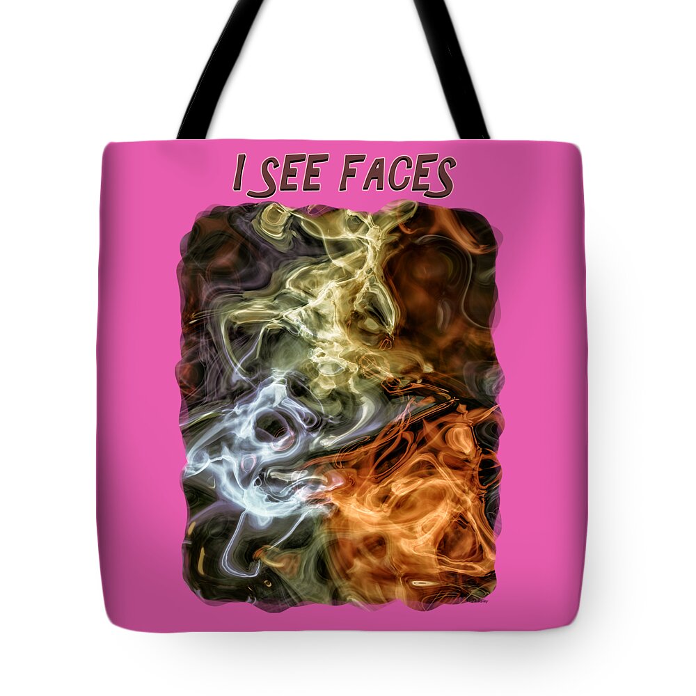 Abstract Tote Bag featuring the photograph I See Faces by John M Bailey