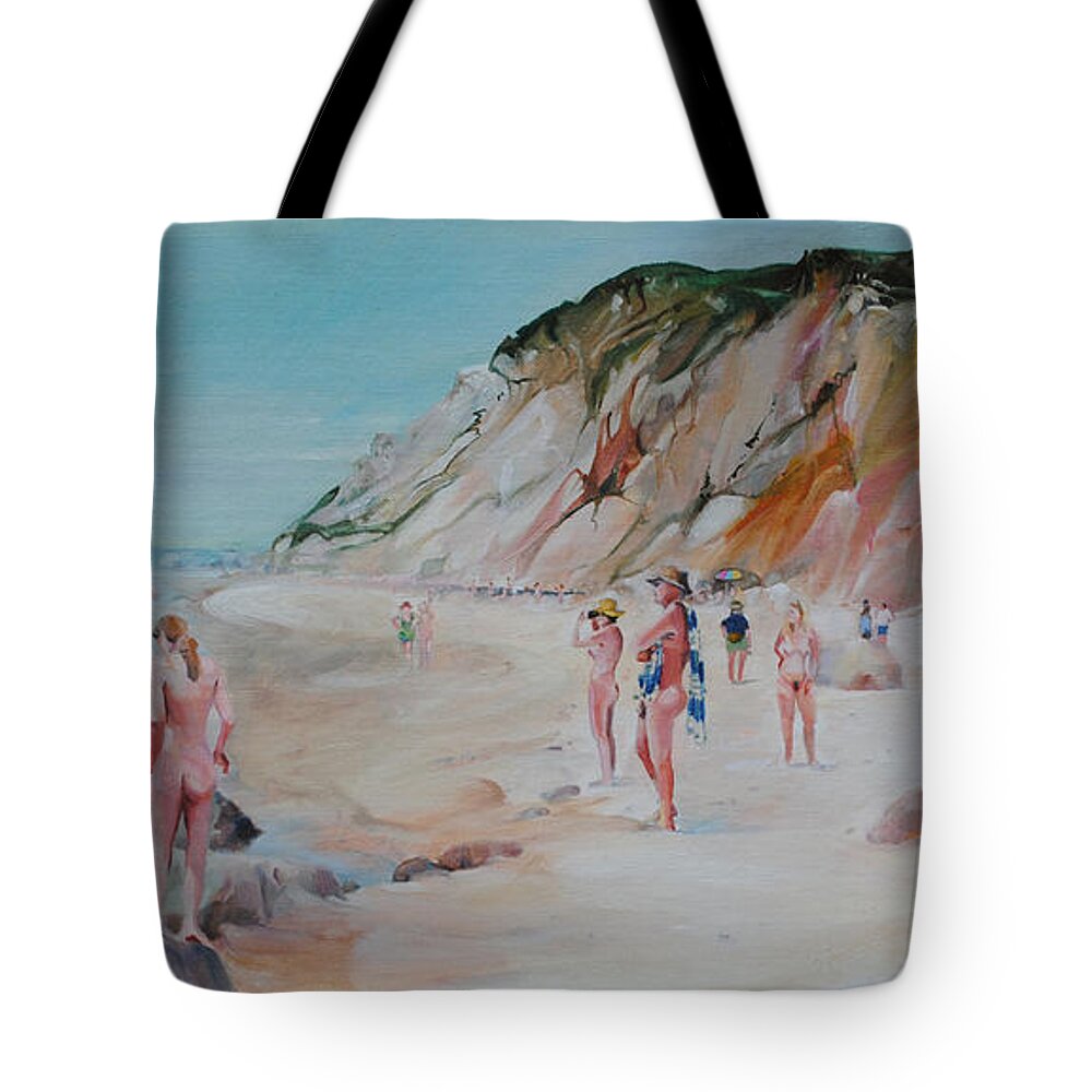 Nude Tote Bag featuring the painting I See You Too by P Anthony Visco