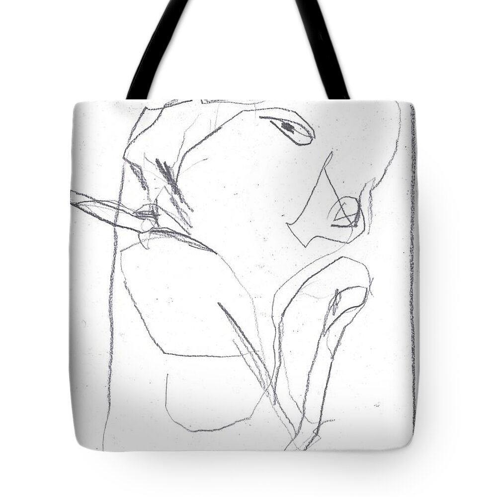 Sketch Tote Bag featuring the drawing I was born in a mine 7 by Edgeworth Johnstone