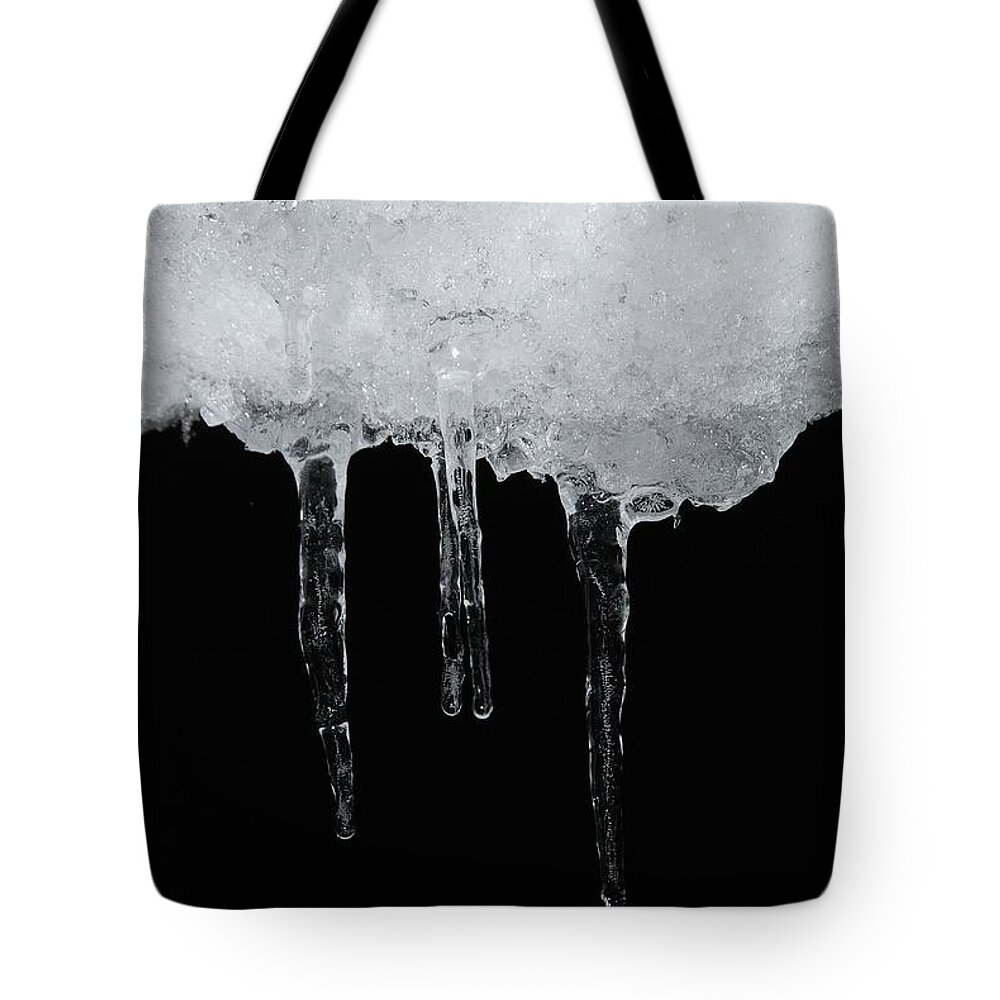 Ice Tote Bag featuring the photograph Ice And Night I by Angie Tirado