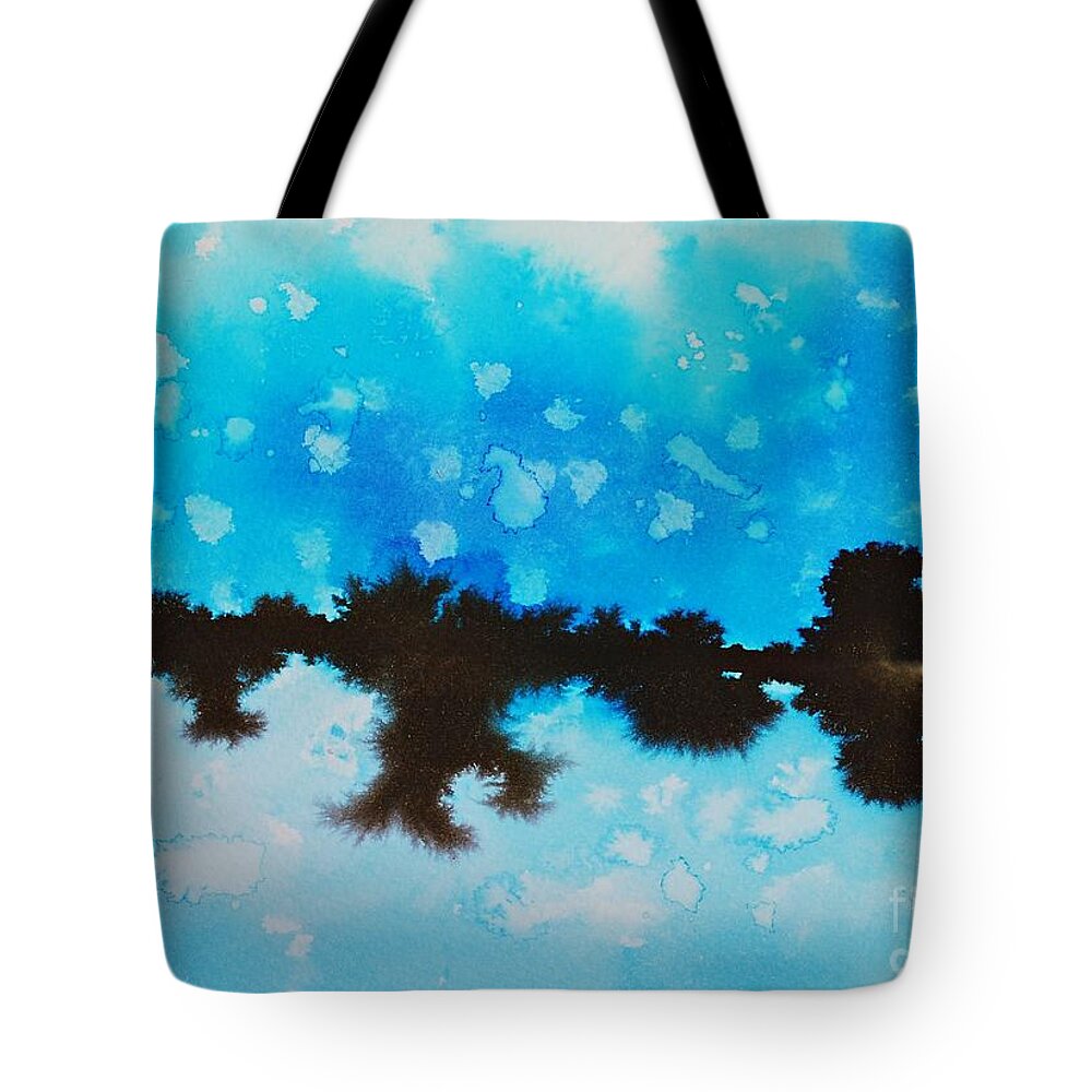 Abstract Tote Bag featuring the painting Ice and snow by Chani Demuijlder