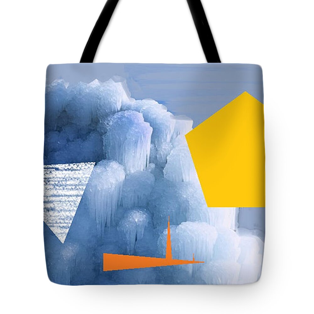 Ice Tote Bag featuring the painting Ice by Archangelus Gallery
