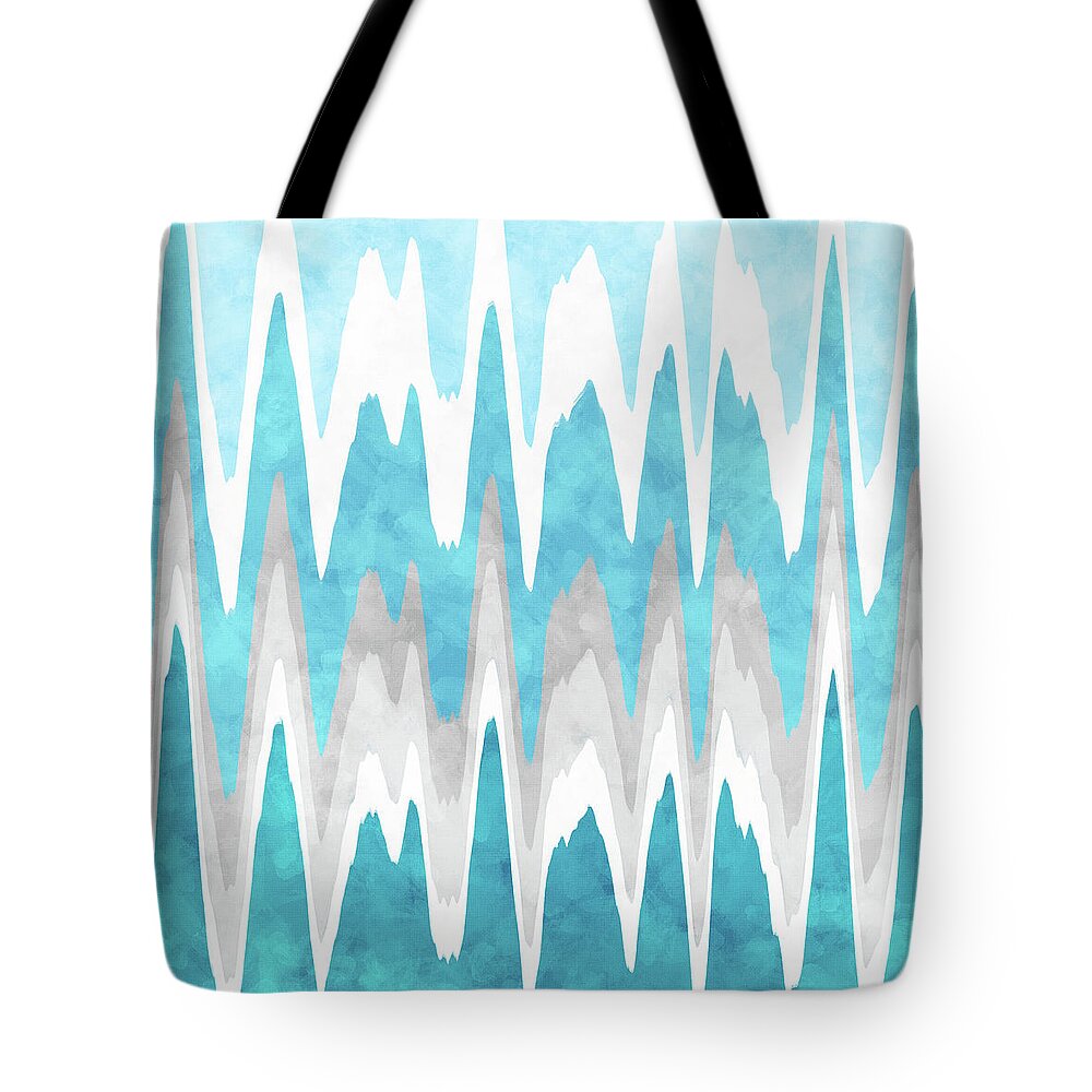 Blue Abstract Tote Bag featuring the mixed media Ice Blue Abstract by Christina Rollo