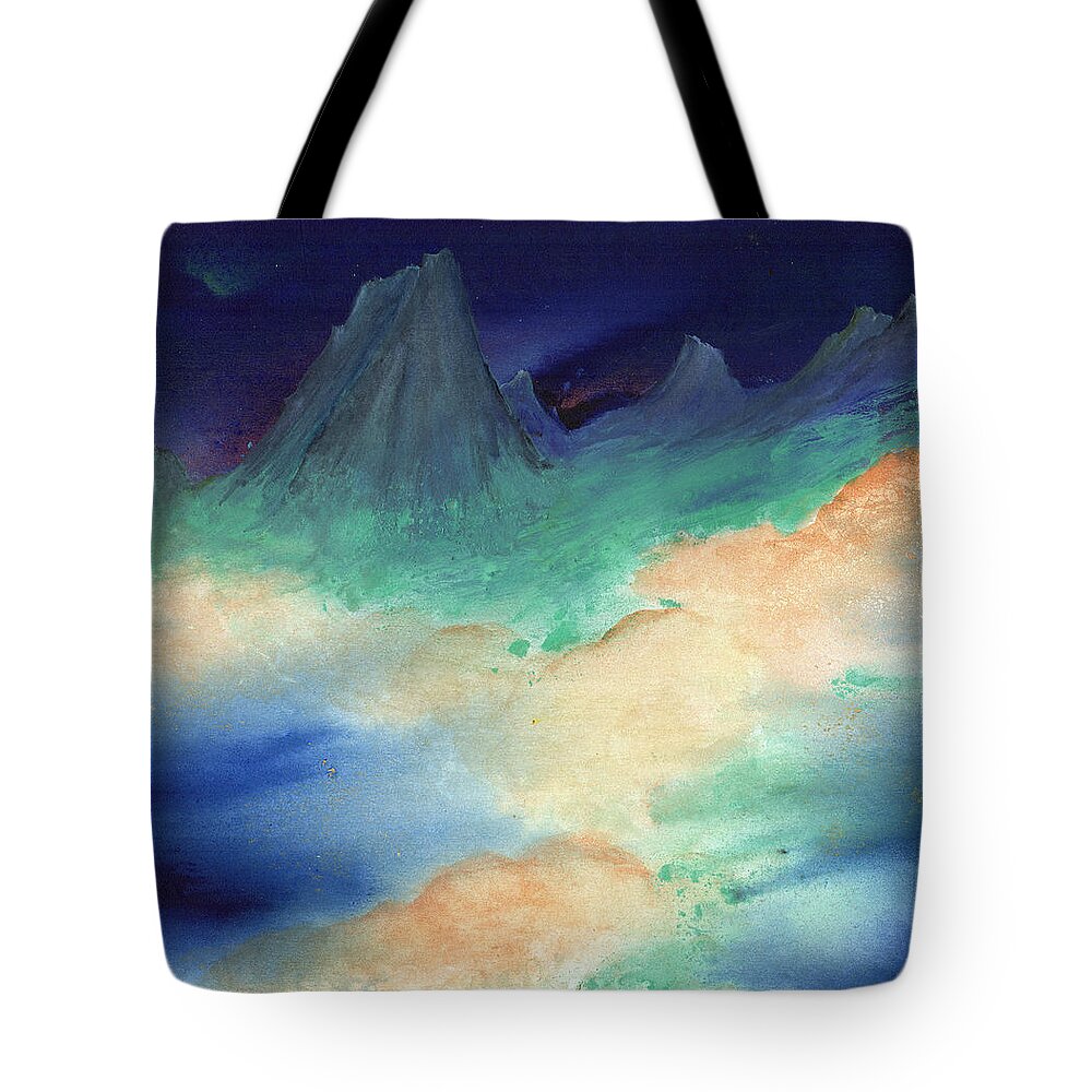 Landscape Tote Bag featuring the painting Ice Mountain Sunrise by Charlene Fuhrman-Schulz