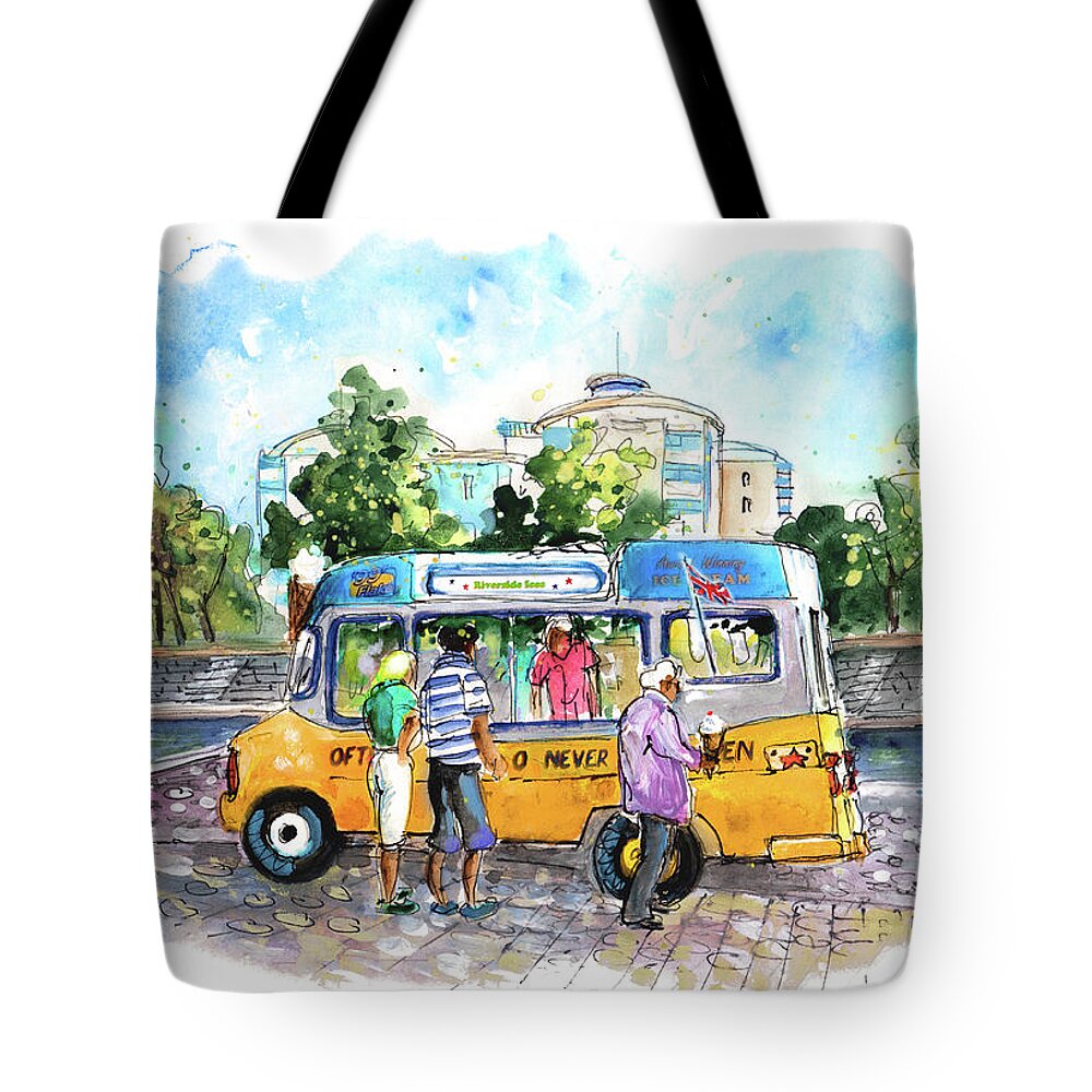 Travel Tote Bag featuring the painting Icecream Van In York 02 by Miki De Goodaboom