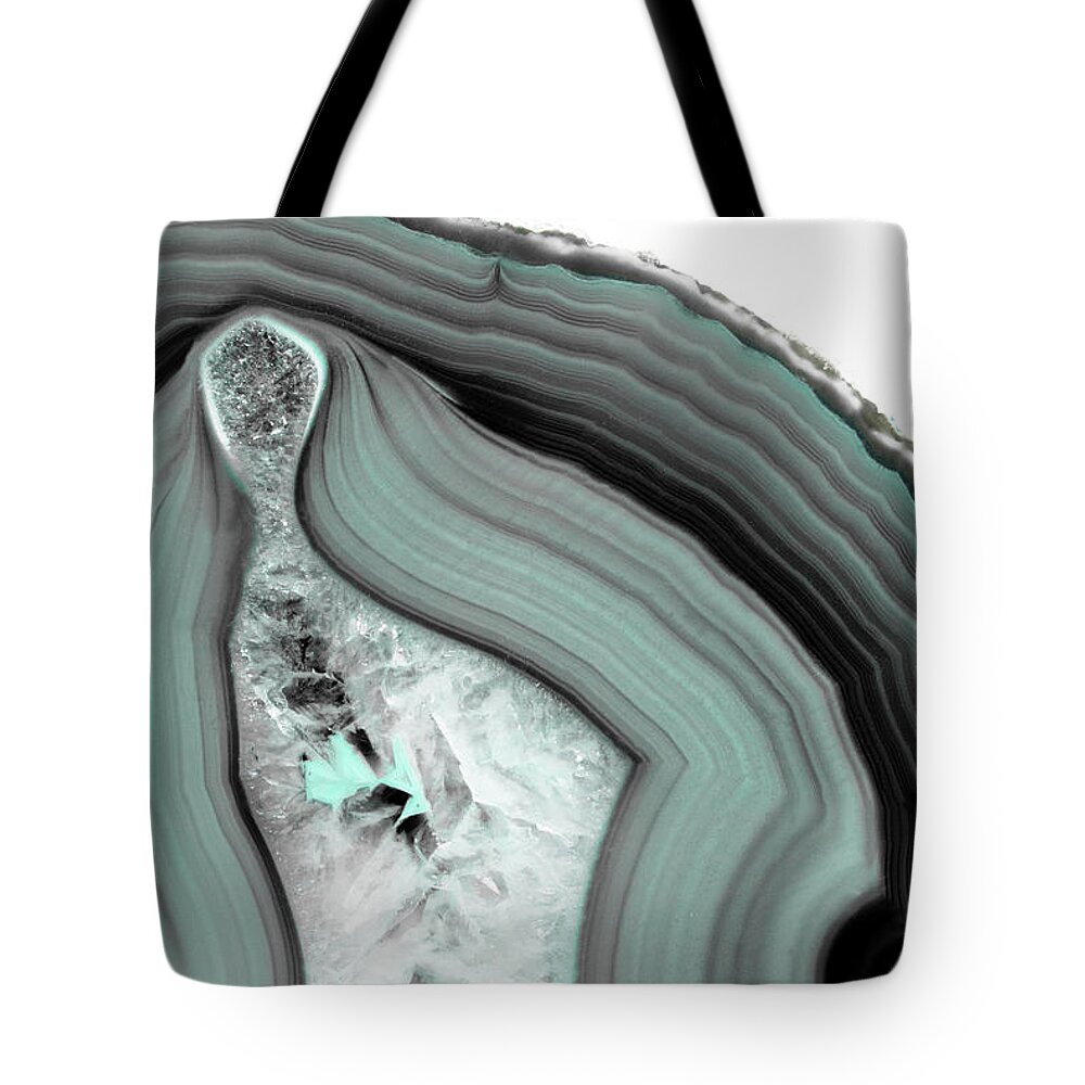 Blue Tote Bag featuring the photograph Iced Agate by Emanuela Carratoni
