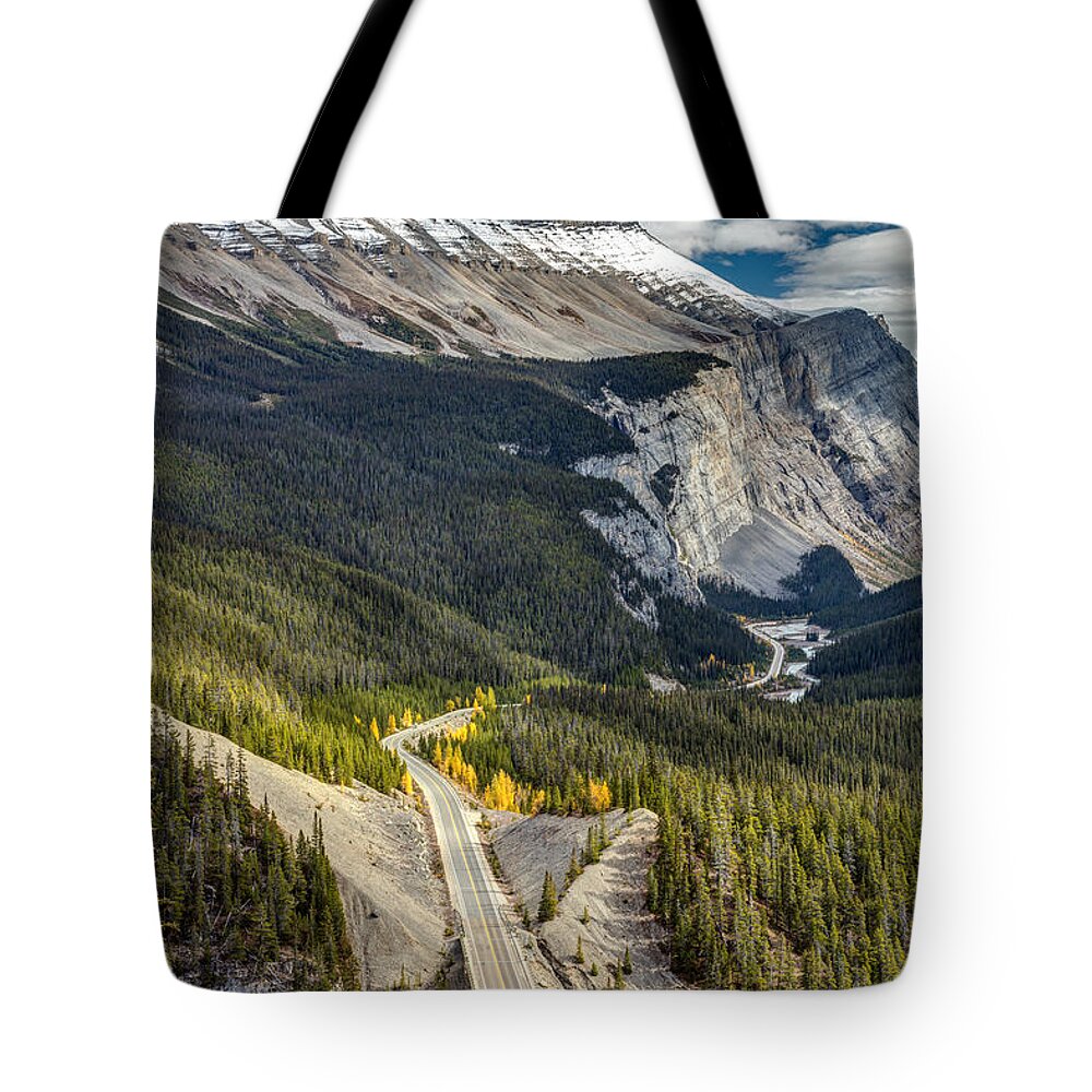 Travel Tote Bag featuring the photograph Icefield Parkway Scenic Drive by Pierre Leclerc Photography