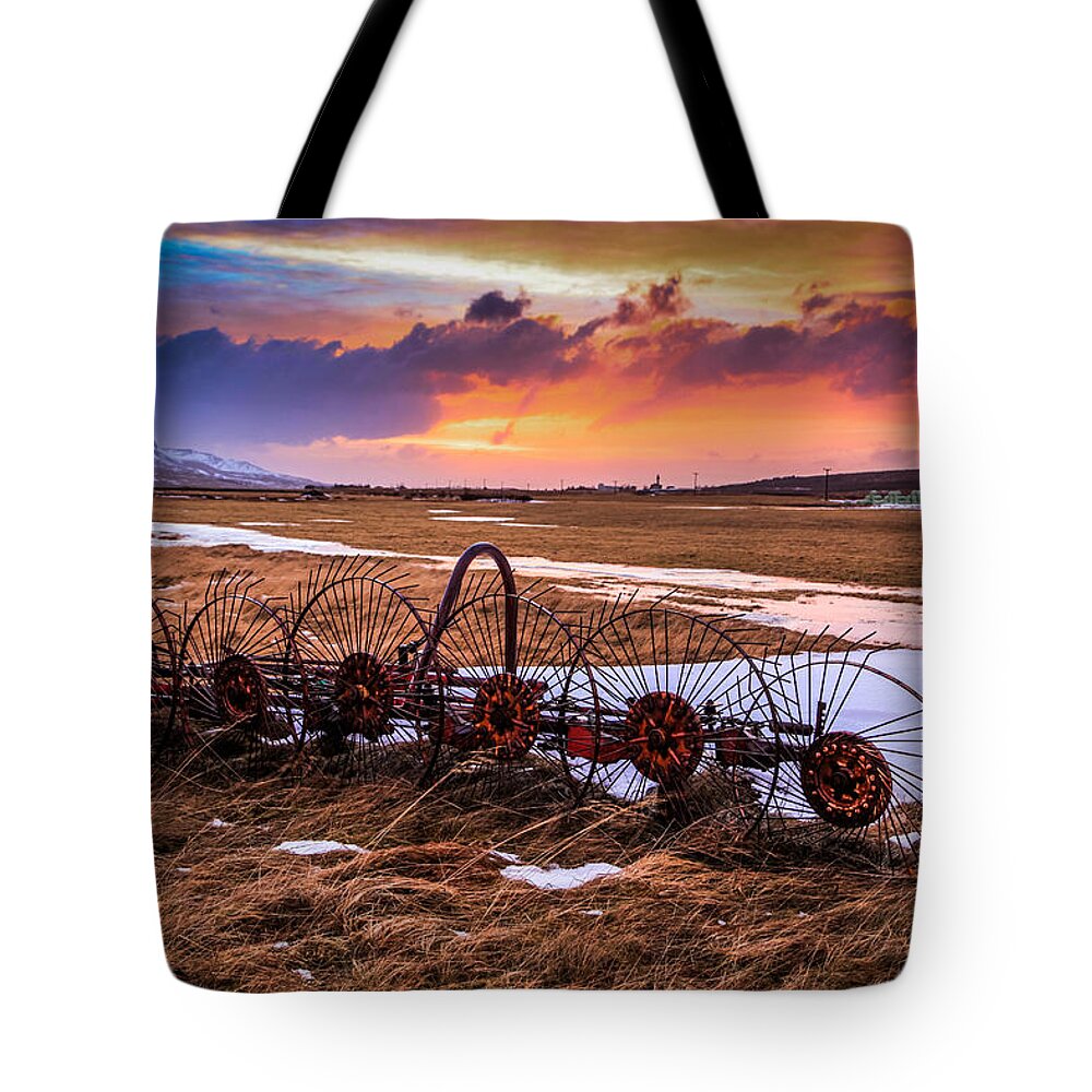 Sunset Tote Bag featuring the photograph Iceland Sunset # 1 by Tom and Pat Cory