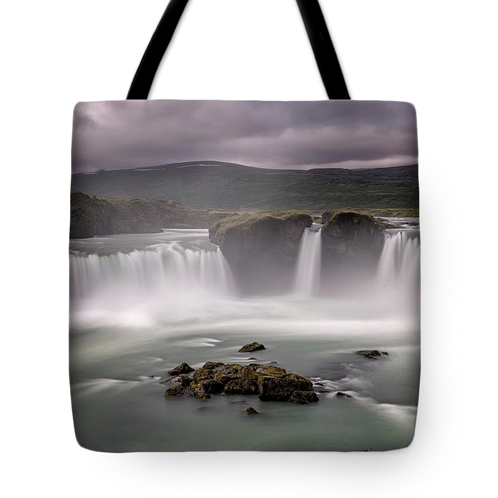 Iceland Tote Bag featuring the photograph Iceland Waterfall by Tom Singleton