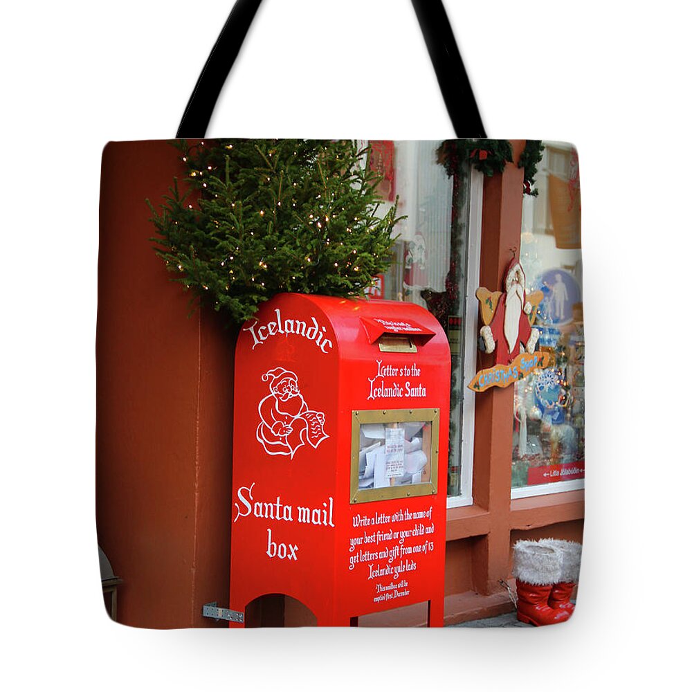 Iceland Mailbox Tote Bag featuring the photograph Icelandic Santa Mail Box 7340 by Jack Schultz