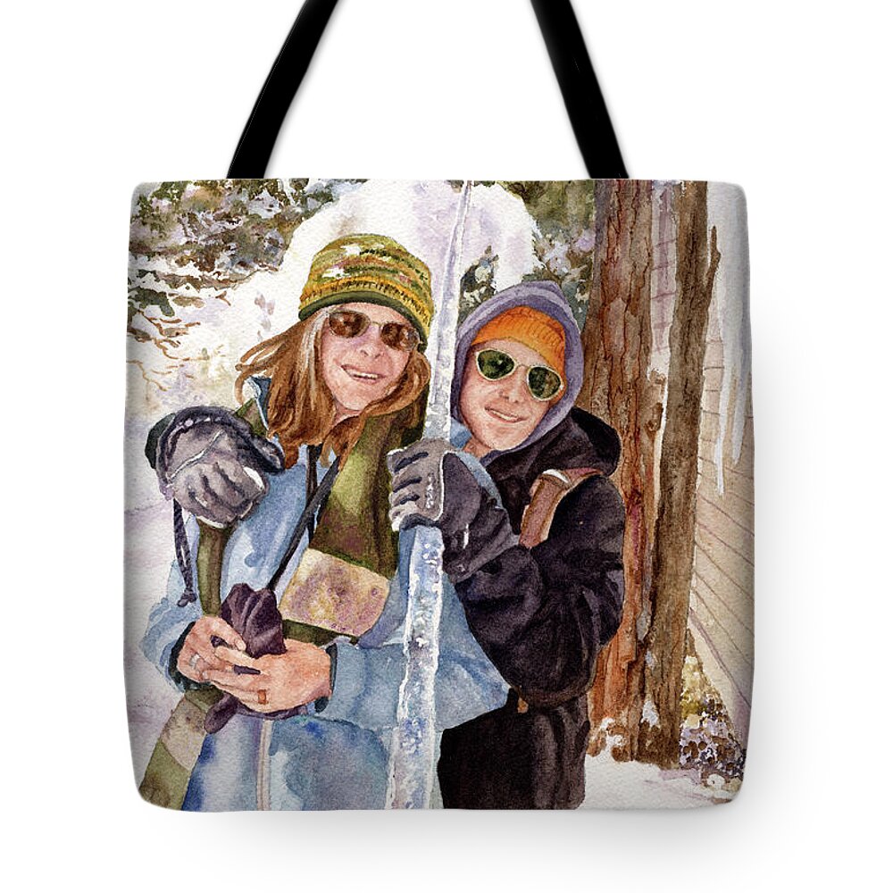 Icicle Painting Tote Bag featuring the painting Icicle by Anne Gifford