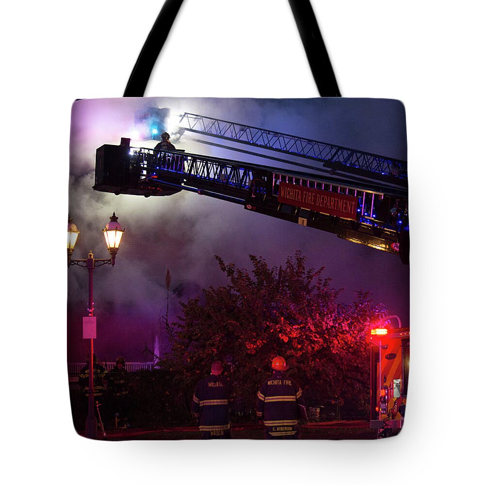 Fire Tote Bag featuring the photograph Ict - Burning by Brian Duram