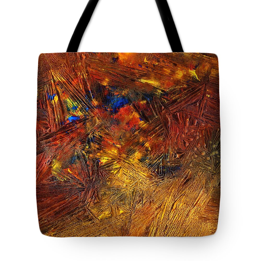 Frozen Tote Bag featuring the mixed media Icy abstract 11 by Sami Tiainen