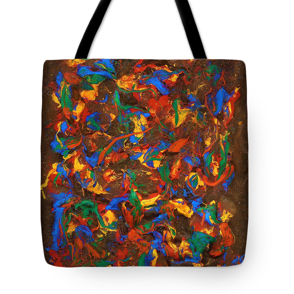 Frozen Tote Bag featuring the mixed media Icy abstract 3 by Sami Tiainen