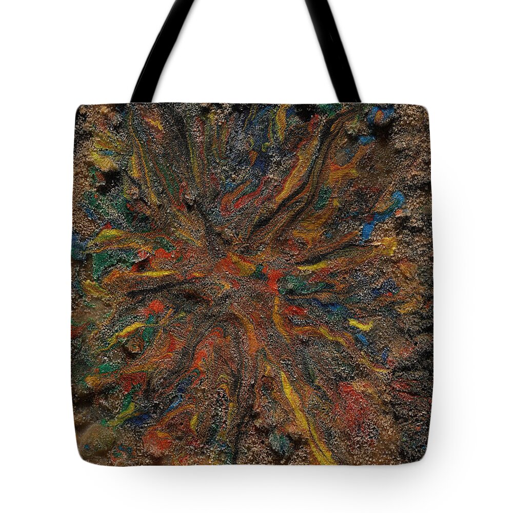 Frozen Tote Bag featuring the mixed media Icy abstract 6 by Sami Tiainen