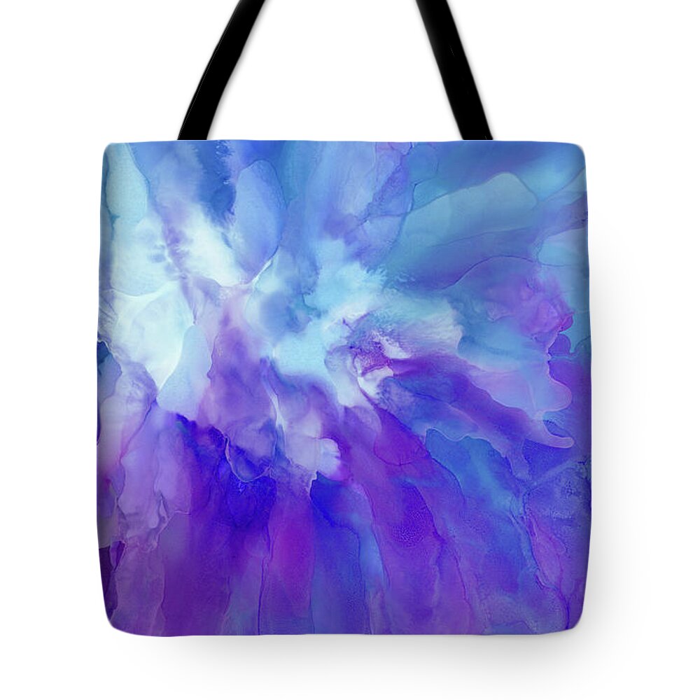 Alcohol Ink Tote Bag featuring the painting Icy Bloom by Eli Tynan
