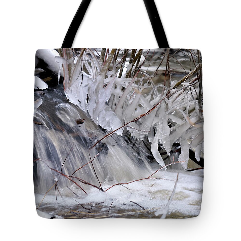 River Tote Bag featuring the photograph Icy Spring by Ron Cline