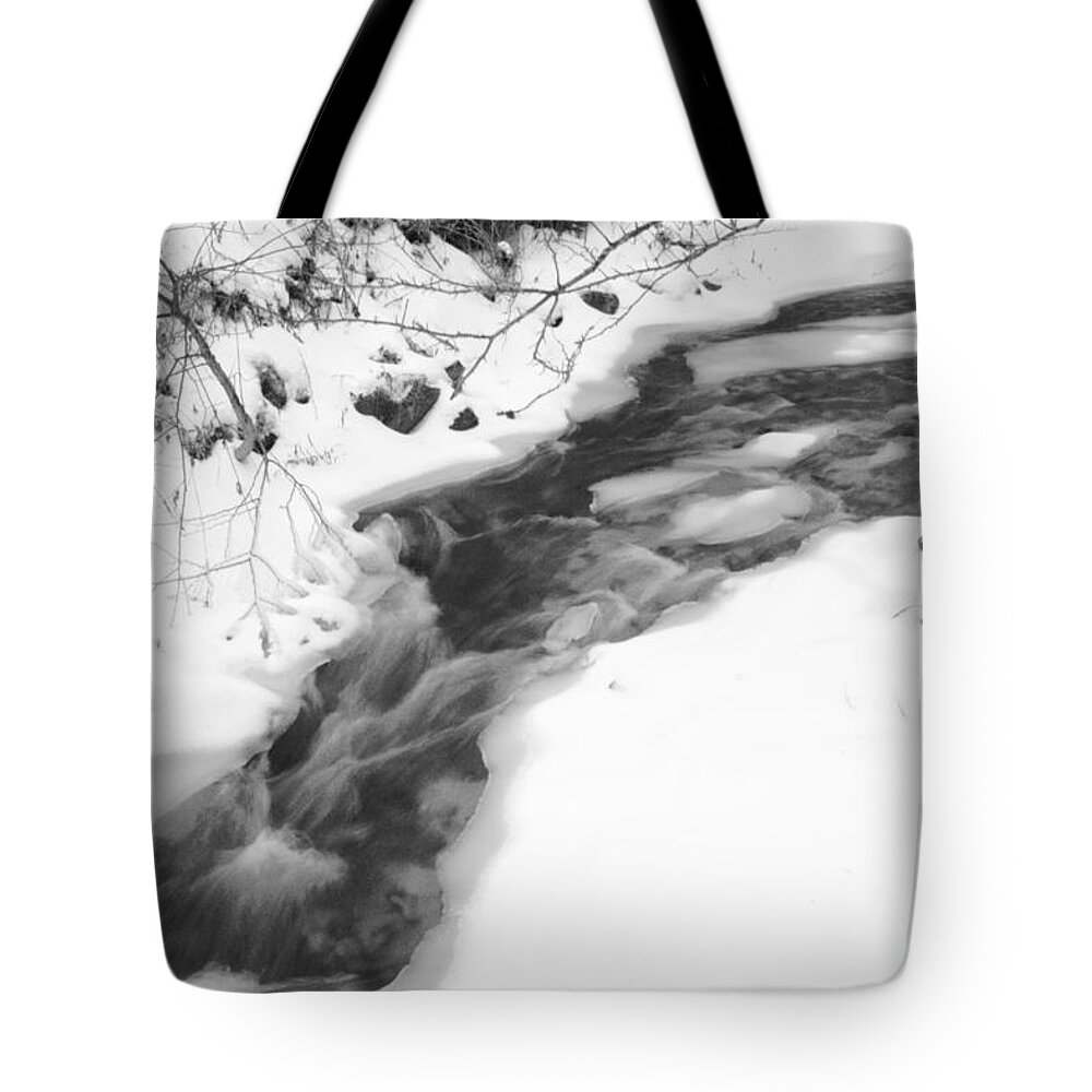 Stream Tote Bag featuring the photograph Icy Swath by Alice Mainville