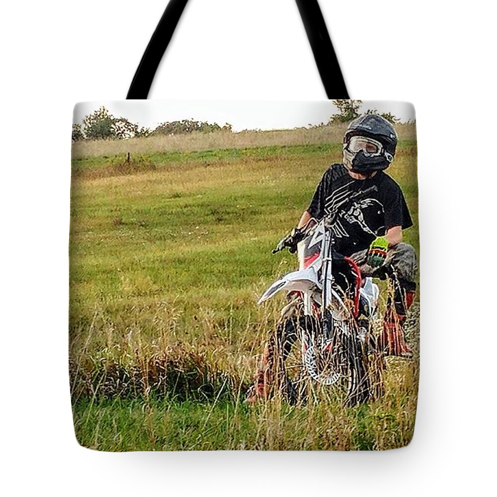 Dirt Bikes Tote Bag featuring the photograph Idle Time by J L Zarek