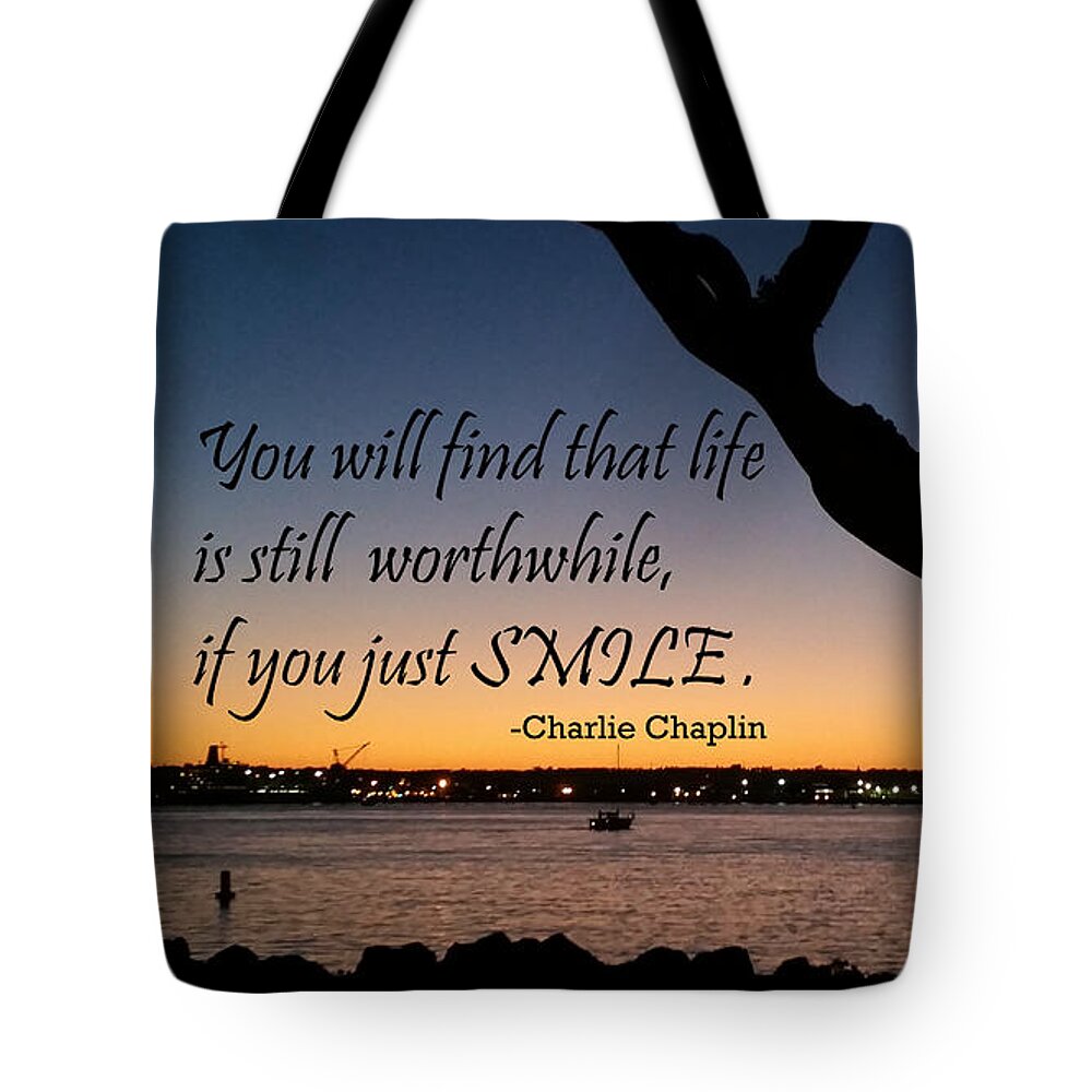 Photograph Tote Bag featuring the photograph If you just Smile by Maria Aduke Alabi