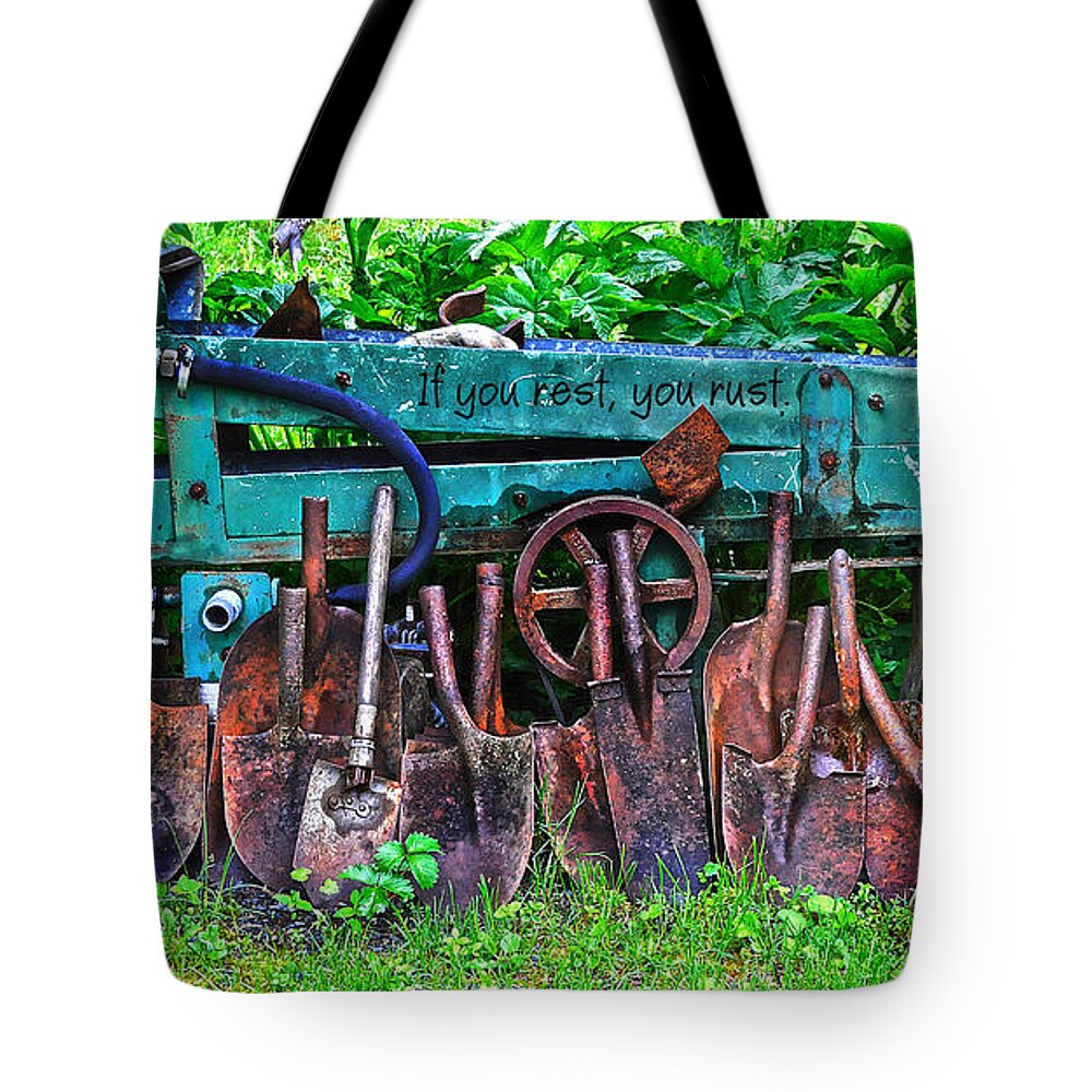 Diane Berry Tote Bag featuring the photograph If you rest you rust by Diane E Berry