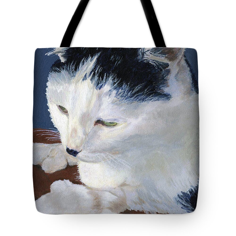 Cat Tote Bag featuring the painting Iggy by Lynne Reichhart
