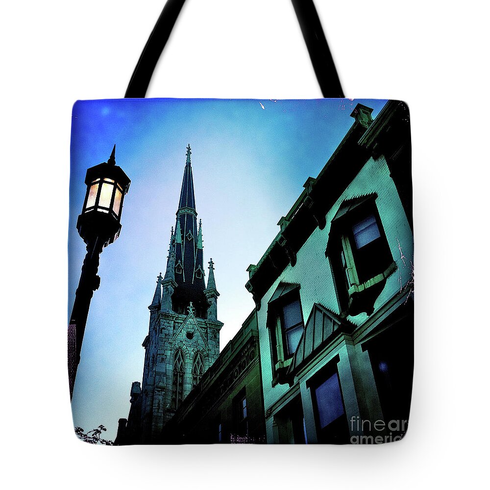 Street Lamp Tote Bag featuring the photograph Igniting The Heart by Kevyn Bashore