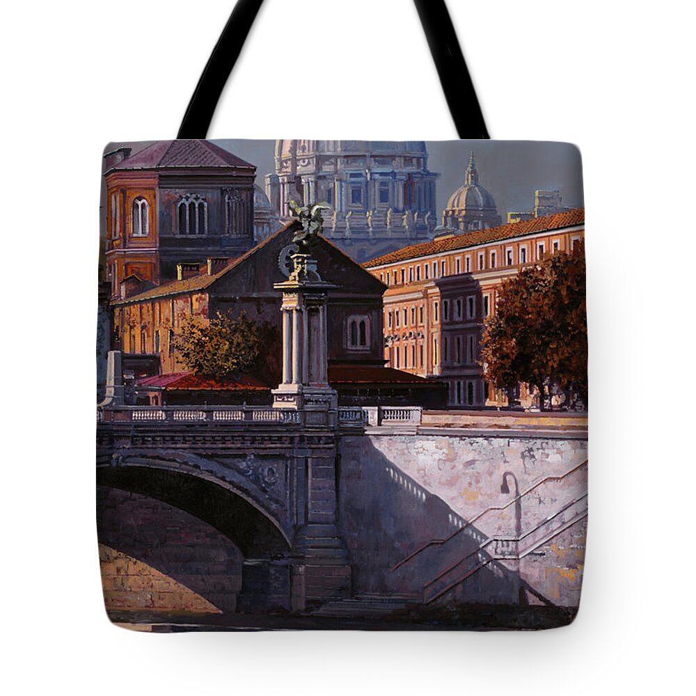 Rome Tote Bag featuring the painting Il Cupolone by Guido Borelli